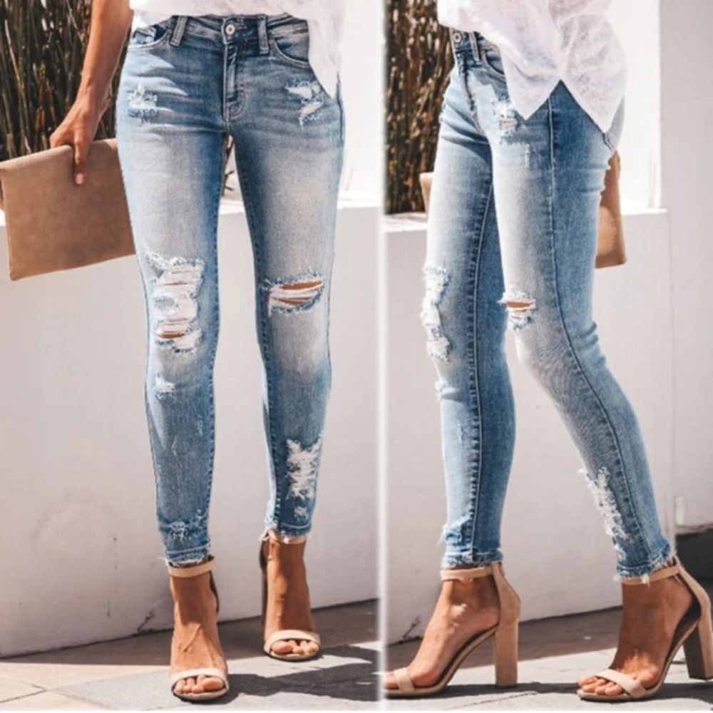 Thrill distressed skinny jeans